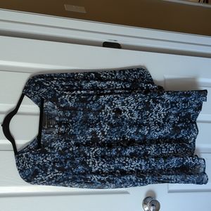 Lane Bryant semi transparent floral blouse